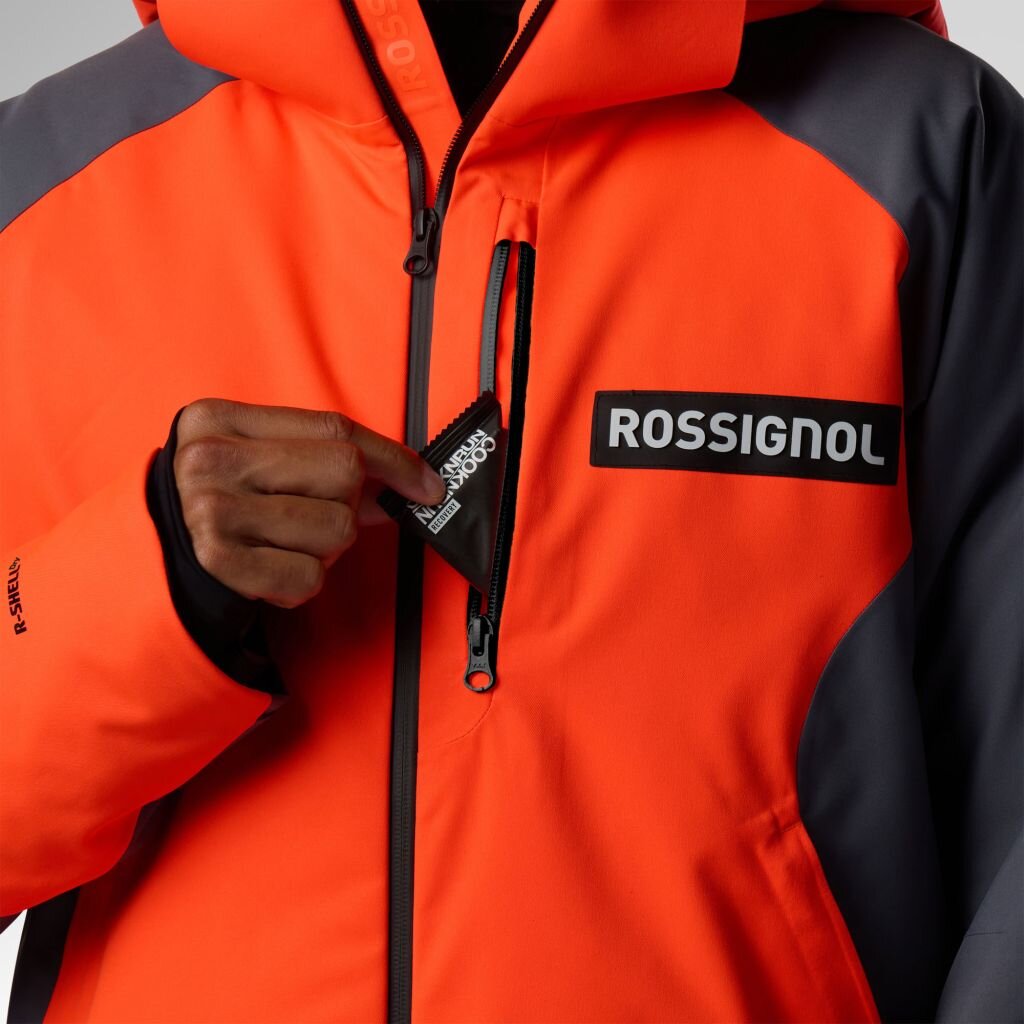 Veste de ski Rossignol M HERO ISOLÉE - ROUGE NÉON